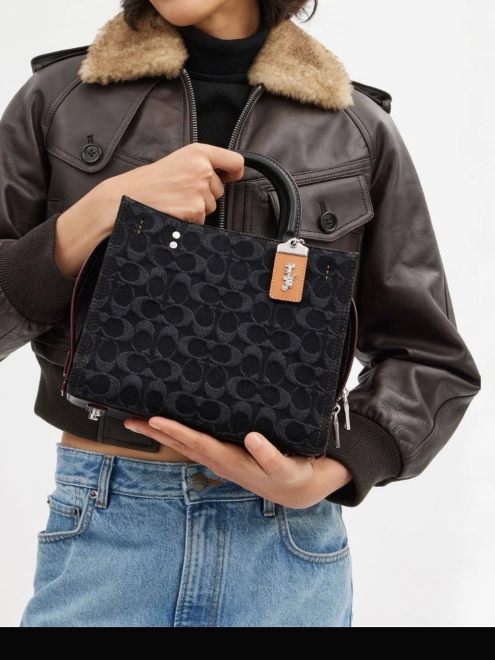 COACH Rogue 25 Signature denim in black
